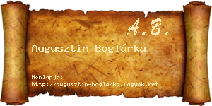Augusztin Boglárka névjegykártya
