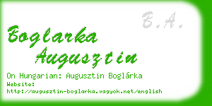 boglarka augusztin business card